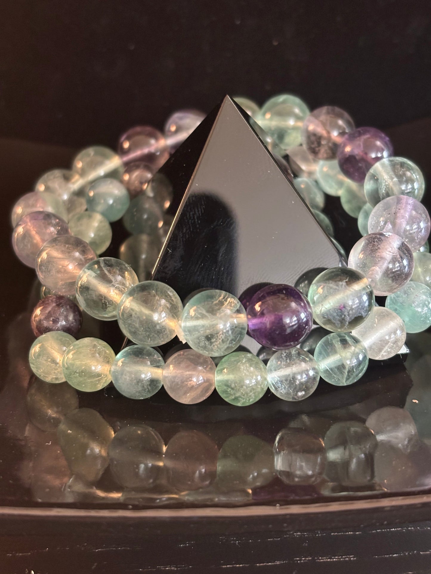 Natural Fluorite Spiritual Healing Bracelet – 8mm or 10mm Gemstone Beads