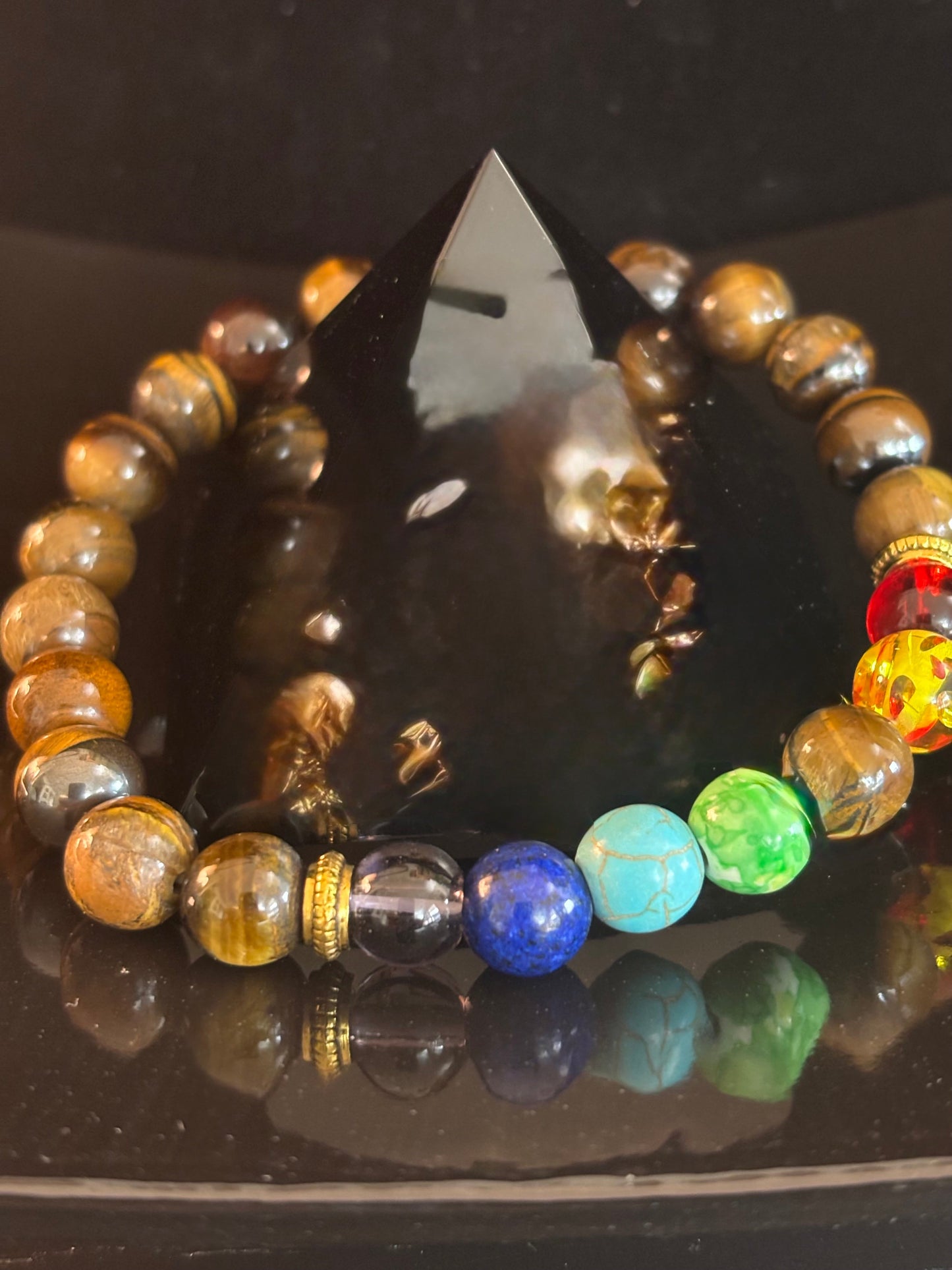 Chakra Healing Tiger Eye Bead Bracelet – Unisex Energy Balance Jewelry