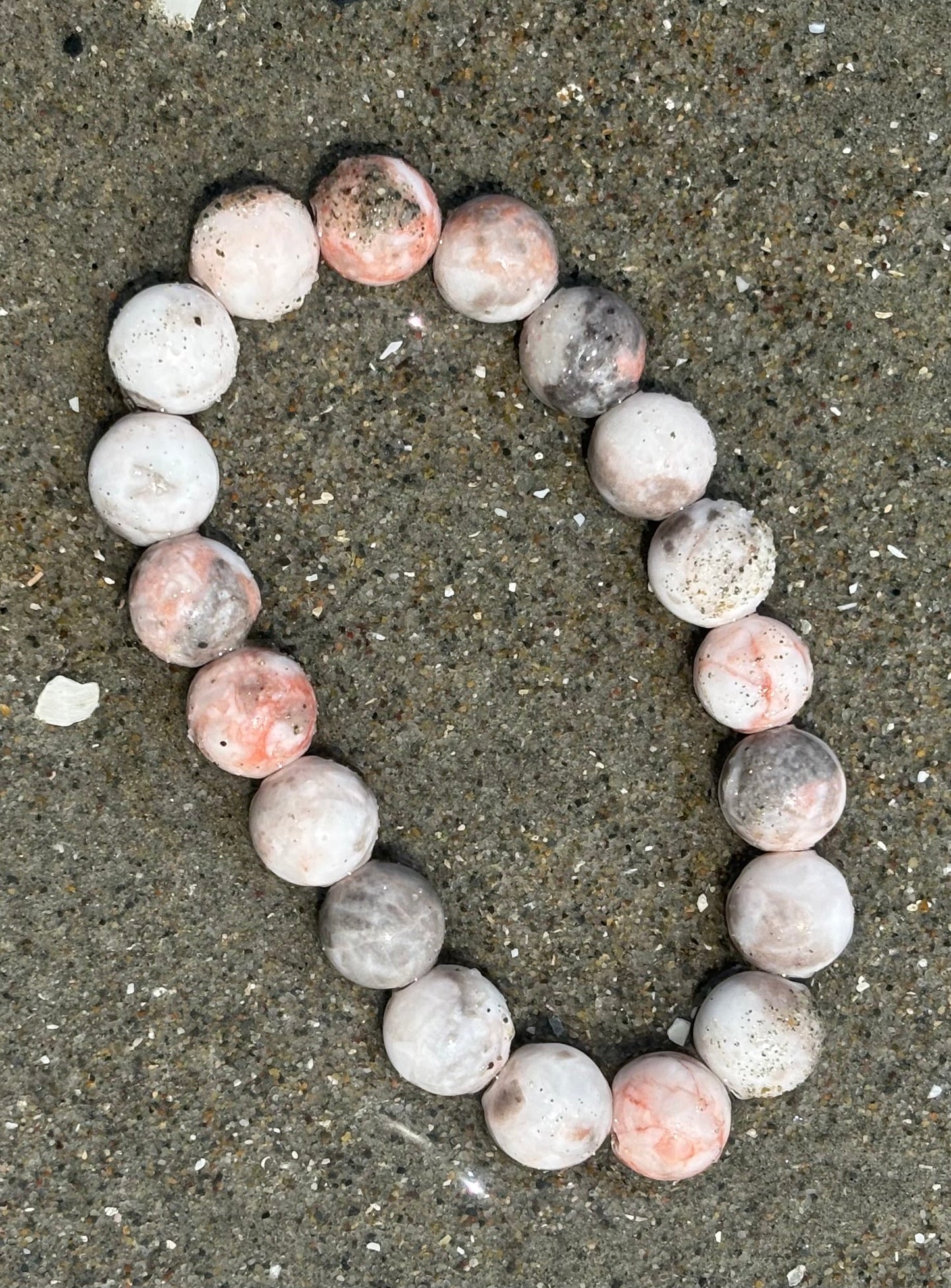 Pink Zebra Jasper Beaded Bracelet – Natural Stone for Calm, Confidence, and Happiness