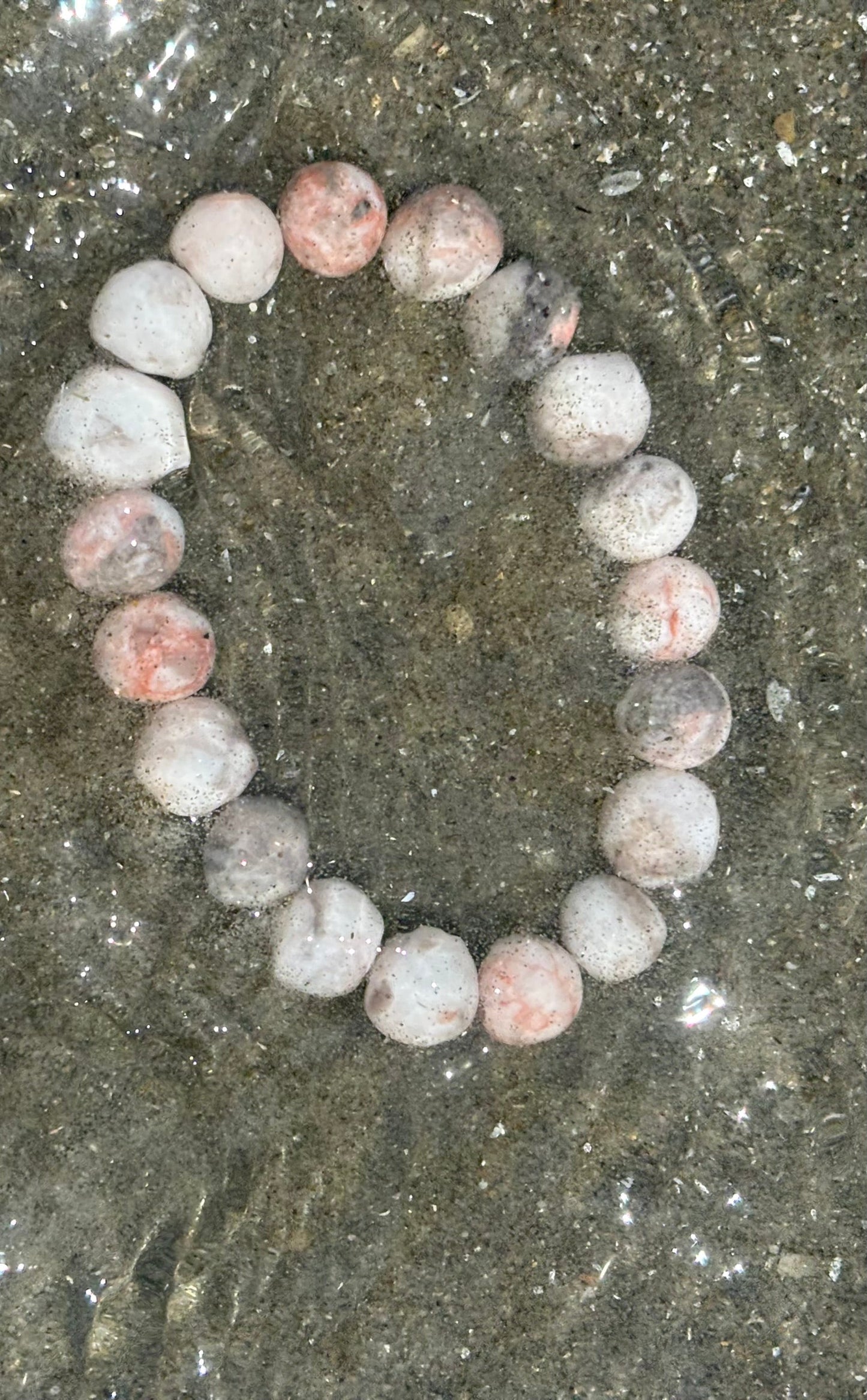 Pink Zebra Jasper Beaded Bracelet – Natural Stone for Calm, Confidence, and Happiness