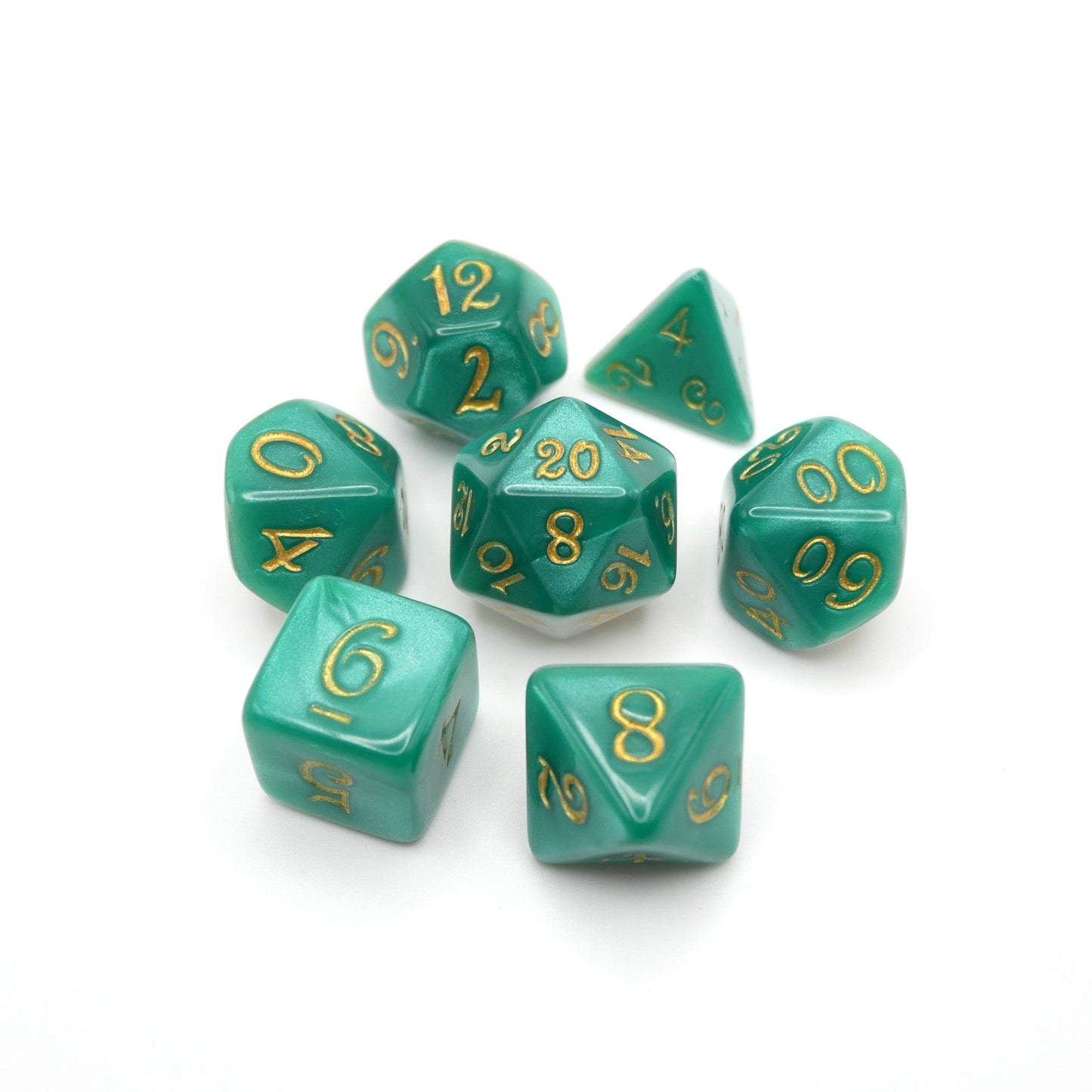 Two-Faced Iguana - 7 Piece DnD Dice Set | Acrylic RPG Gaming Dice