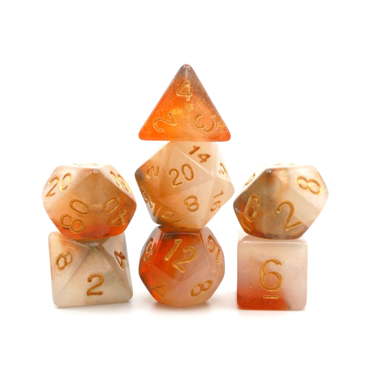 Jovian Cloud - 7 Piece DnD Dice Set | Acrylic RPG Gaming Dice