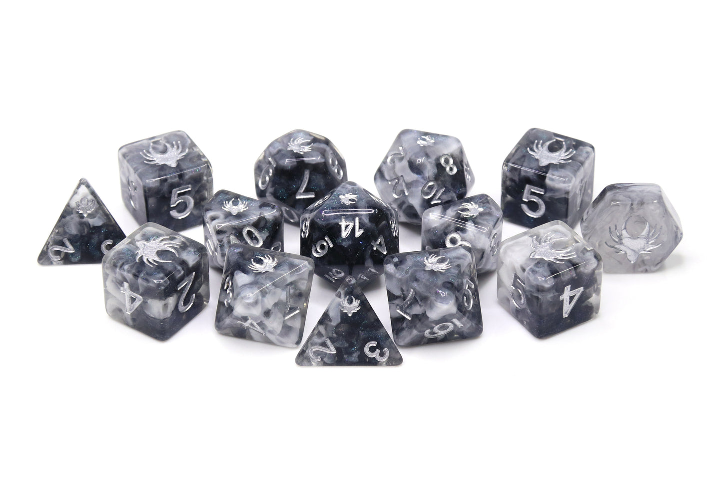 Misty Step - 14 Piece DnD Dice Set | Acrylic RPG Gaming Dice
