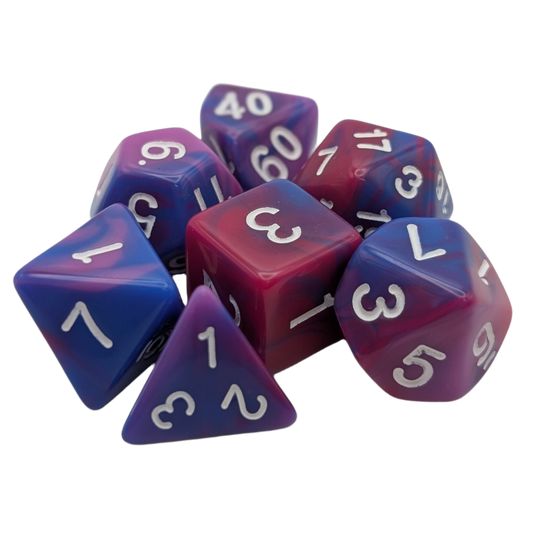 Fantasy Imagination - 7 Piece DnD Dice Set | Acrylic RPG Gaming Dice