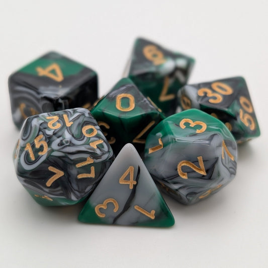Mint Shake - 7 Piece DnD Dice Set | Acrylic RPG Gaming Dice