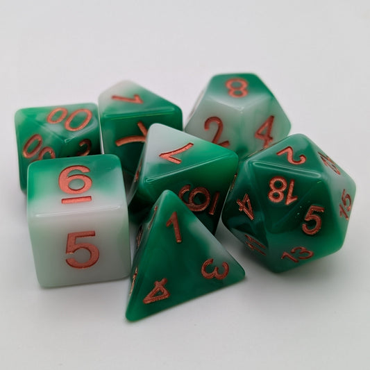 Pine Needles - 7 Piece DnD Dice Set | Acrylic RPG Gaming Dice