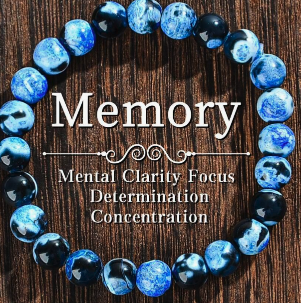 Memory Bracelet Natural Bluestone - Mental Clarity, Focus, Concentration