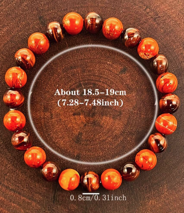 Powerful Protection Bracelet – Red Tiger Eye & Natural Stone Healing Bracelet