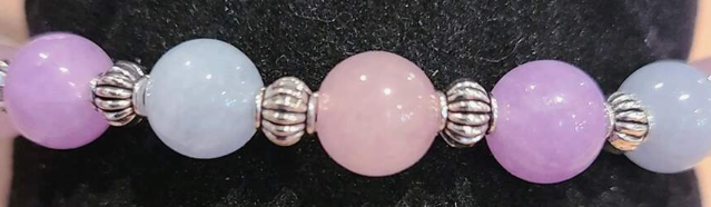 Calming Bracelet – Aquamarine & Kunzite Beads | Reduce Stress & Embrace Inner Peace