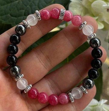 New Beginnings Energy Bracelet – Lepidolite, Hematite, Black Tourmaline & Moonstone