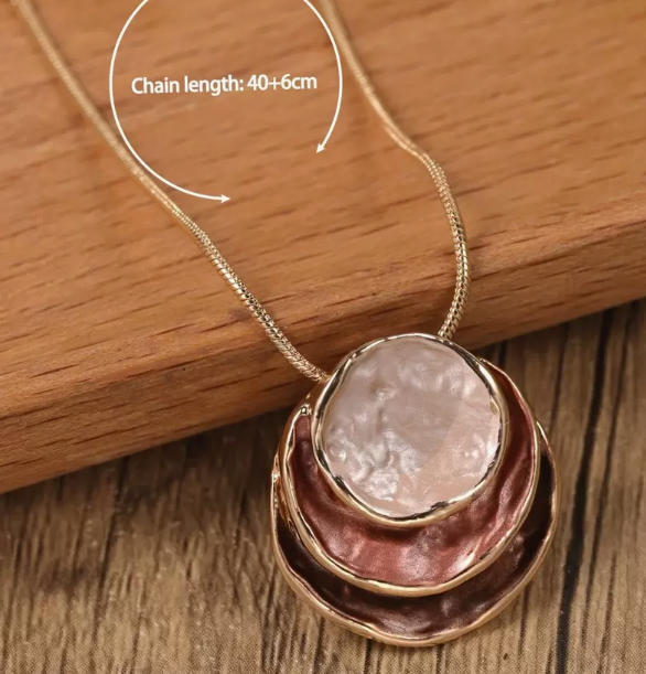 Geometric Beach Vibes Charm Necklace – Gold or Blue Tone Options 🌊✨