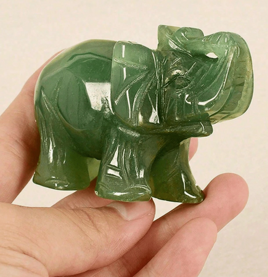 Lucky Elephant Jade Stone Figurine – 1.25 to 1.5 Inch