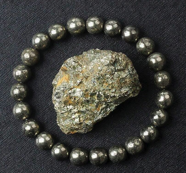 Unlock Abundance & Inner Strength with Our Genuine Pyrite Beaded Bracelet