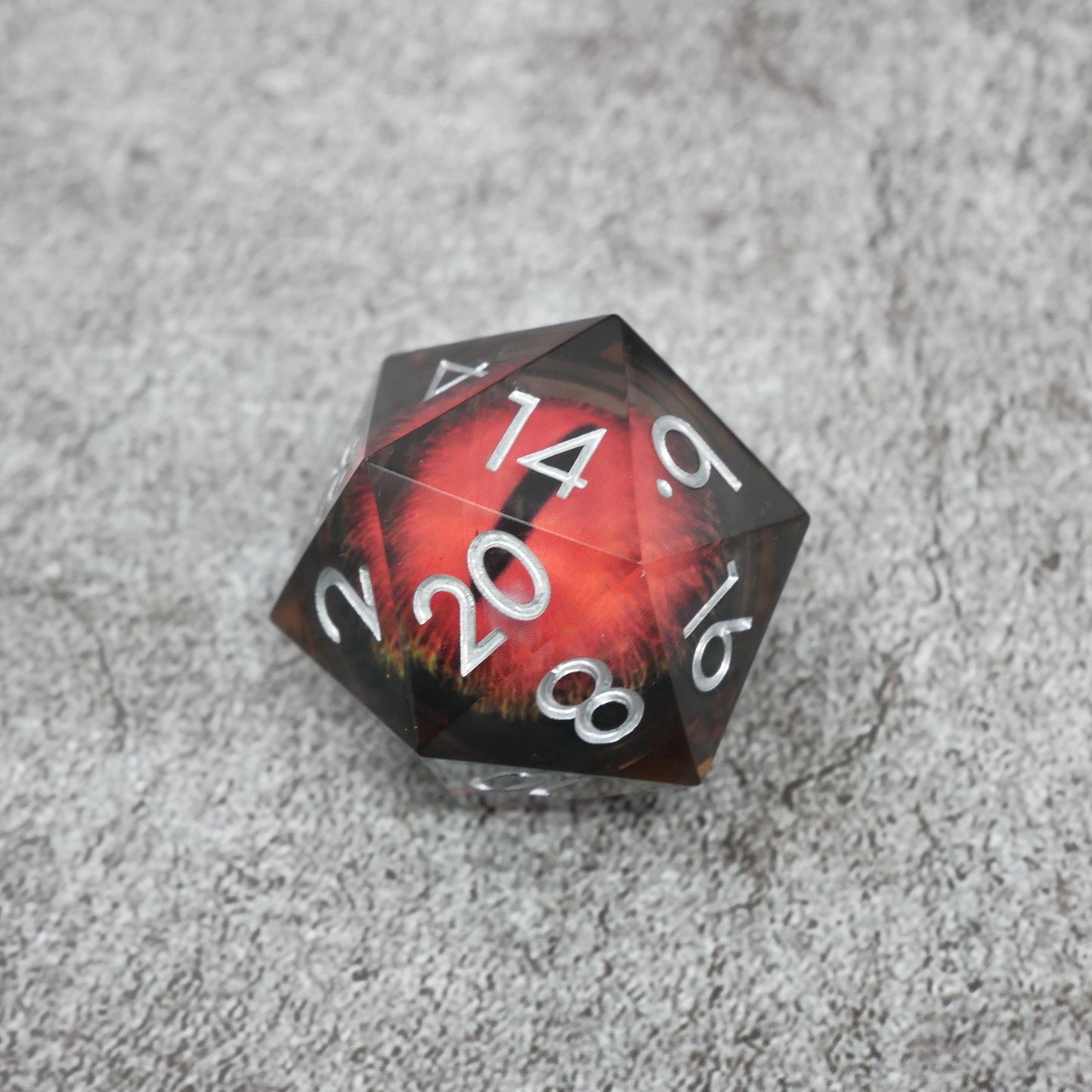 Smaug's Eye | Giant D20 Moving Eye DnD Dice | Acrylic RPG Gaming Dice