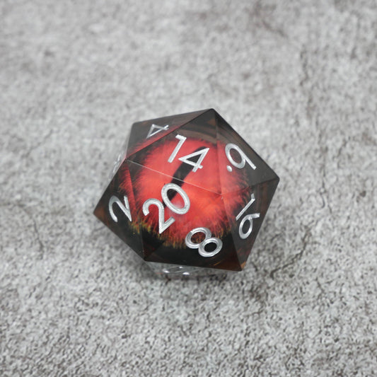Smaug's Eye | Giant D20 Moving Eye DnD Dice | Acrylic RPG Gaming Dice