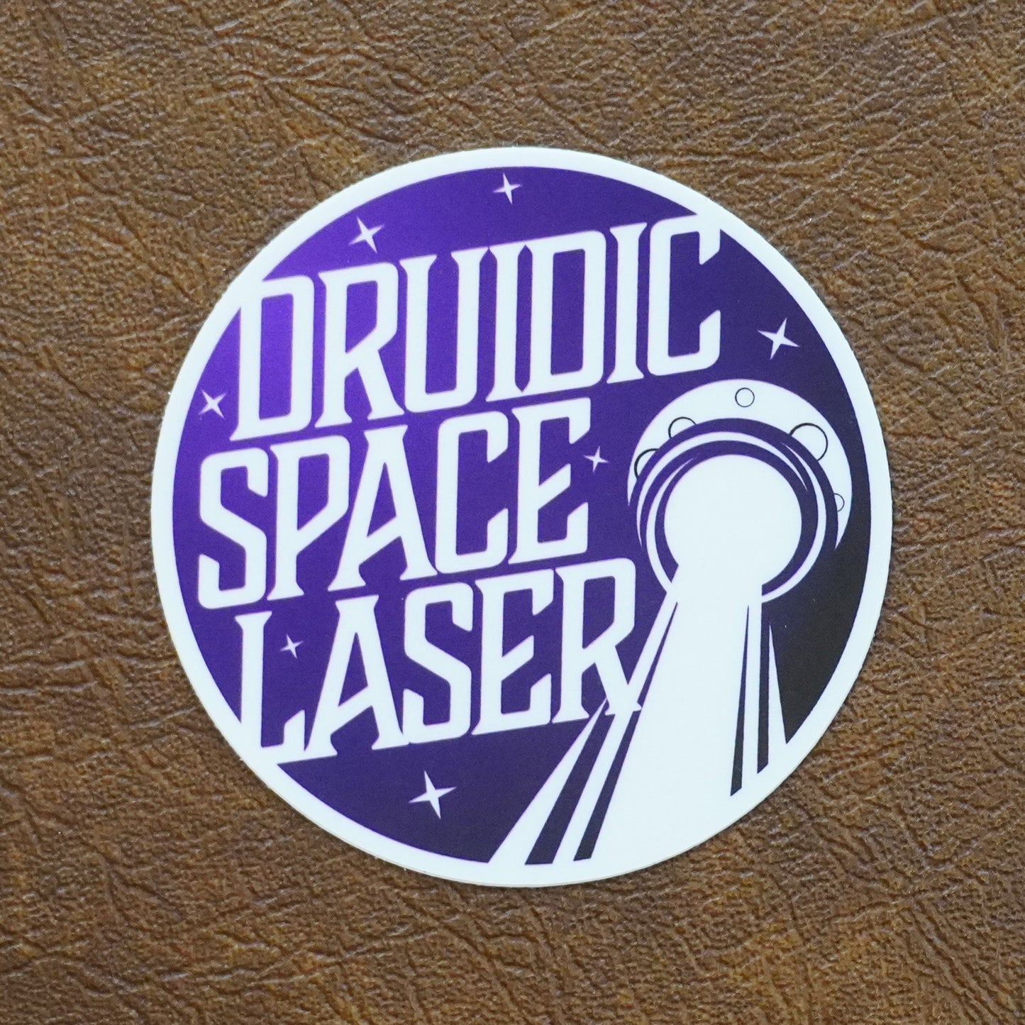 Druidic Space Laser Vinyl Sticker – Nature Magic Meets Cosmic Mayhem