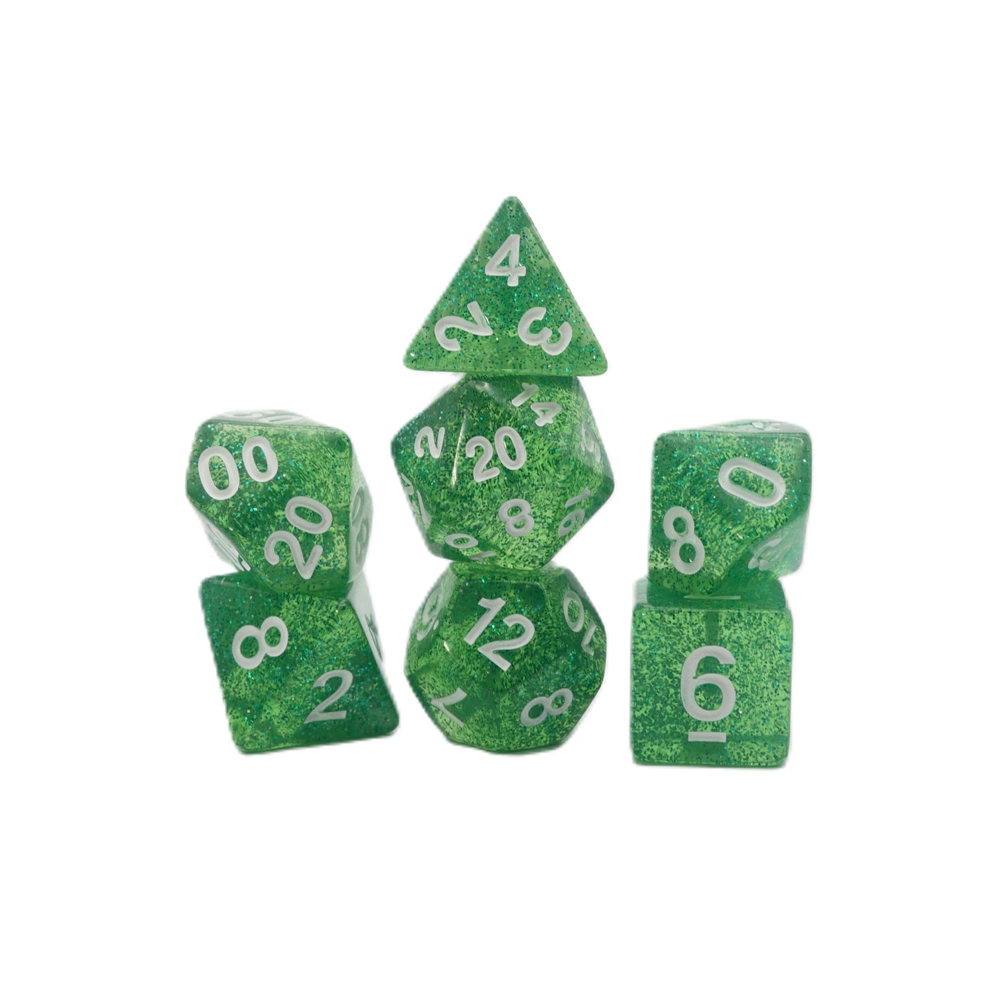 Spearmint Drop - 7 Piece DnD Dice Set | Acrylic RPG Gaming Dice