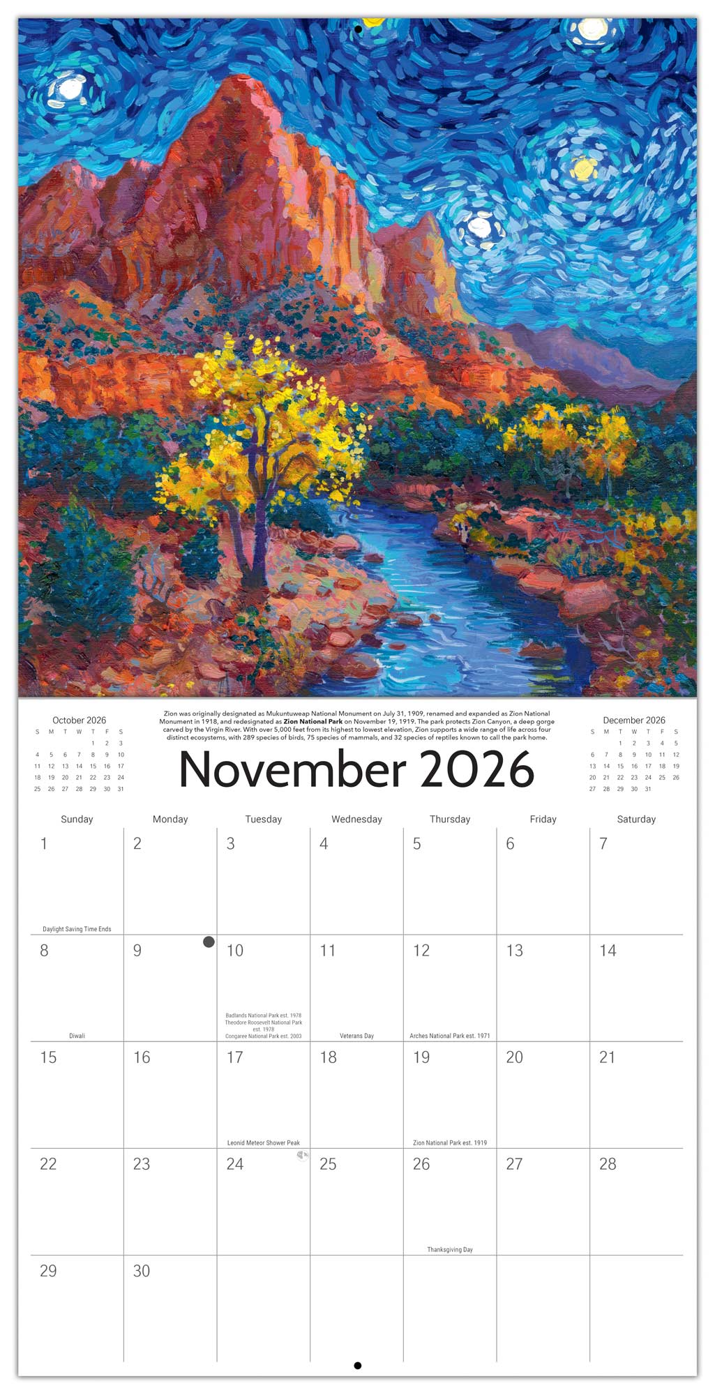 2026 Starry Night National Park Wall Calendar from National Parks Collective