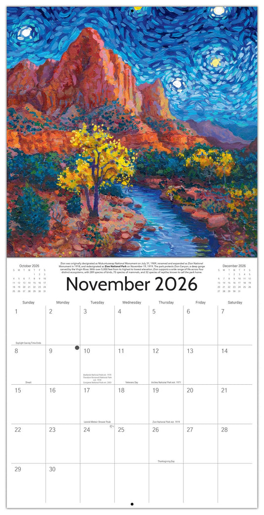 2026 Starry Night National Park Wall Calendar from National Parks Collective