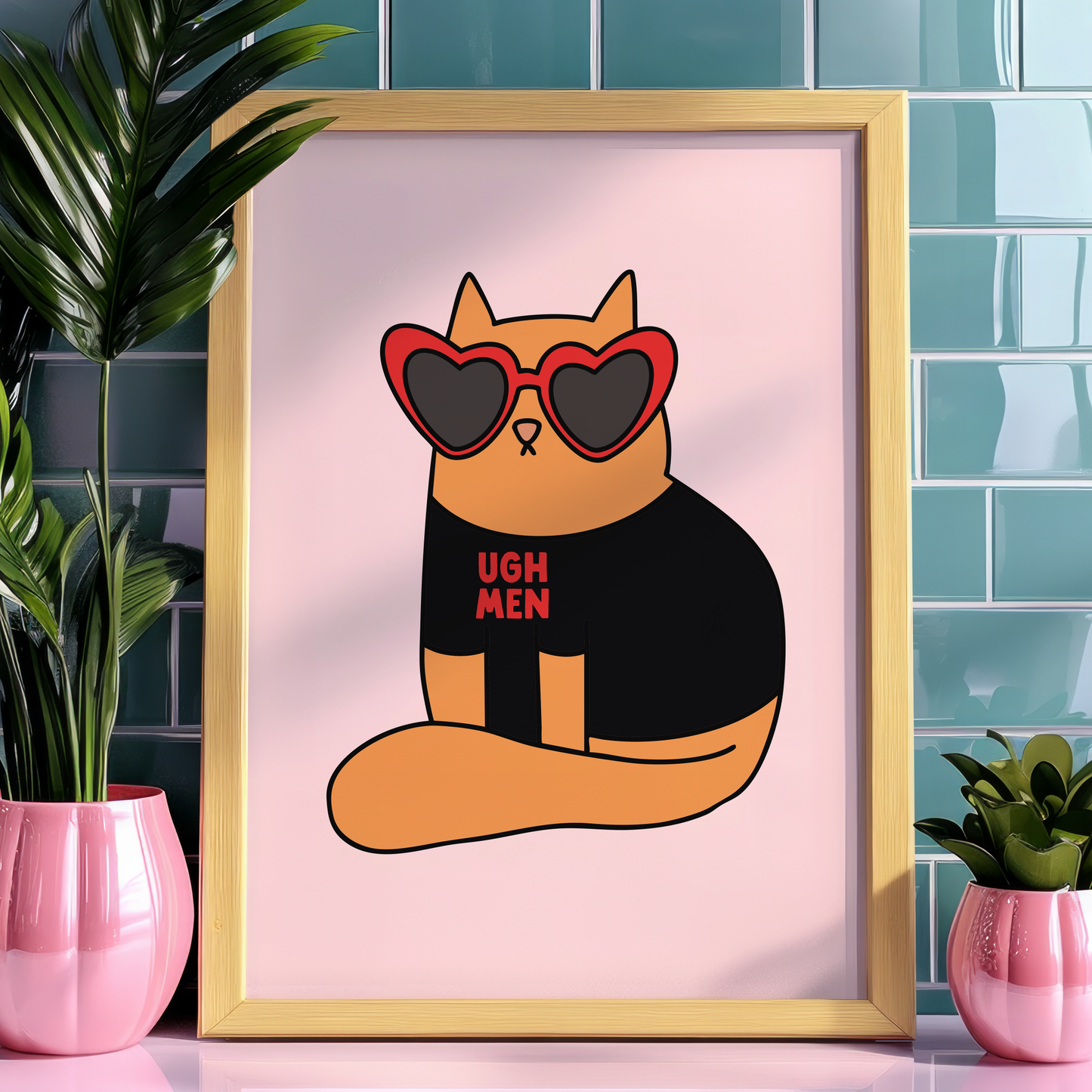 Ugh Men Cat Unframed Art Print