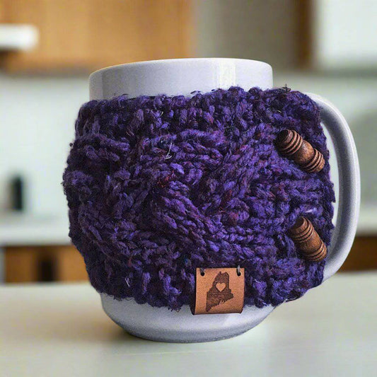 Braided Cable Mug Coozie Knit Pattern