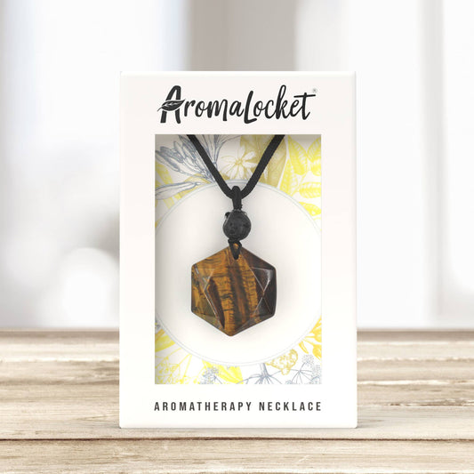 Tiger's Eye Crystal & Lava Stone Diffuser Necklace