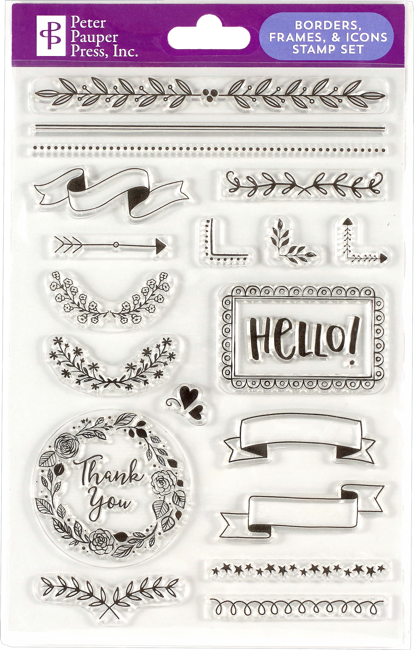 Borders, Frames & Icons Clear Stamp Set