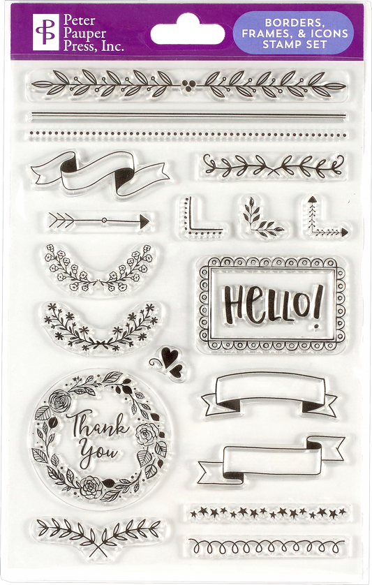 Borders, Frames & Icons Clear Stamp Set