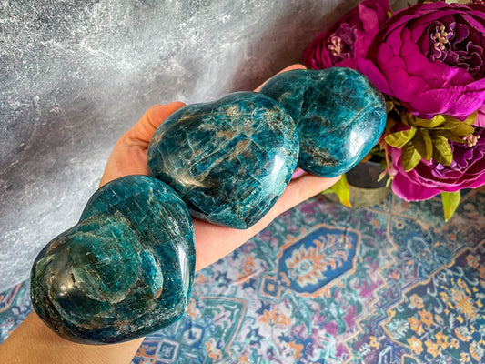 3"+ Blue Apatite Heart