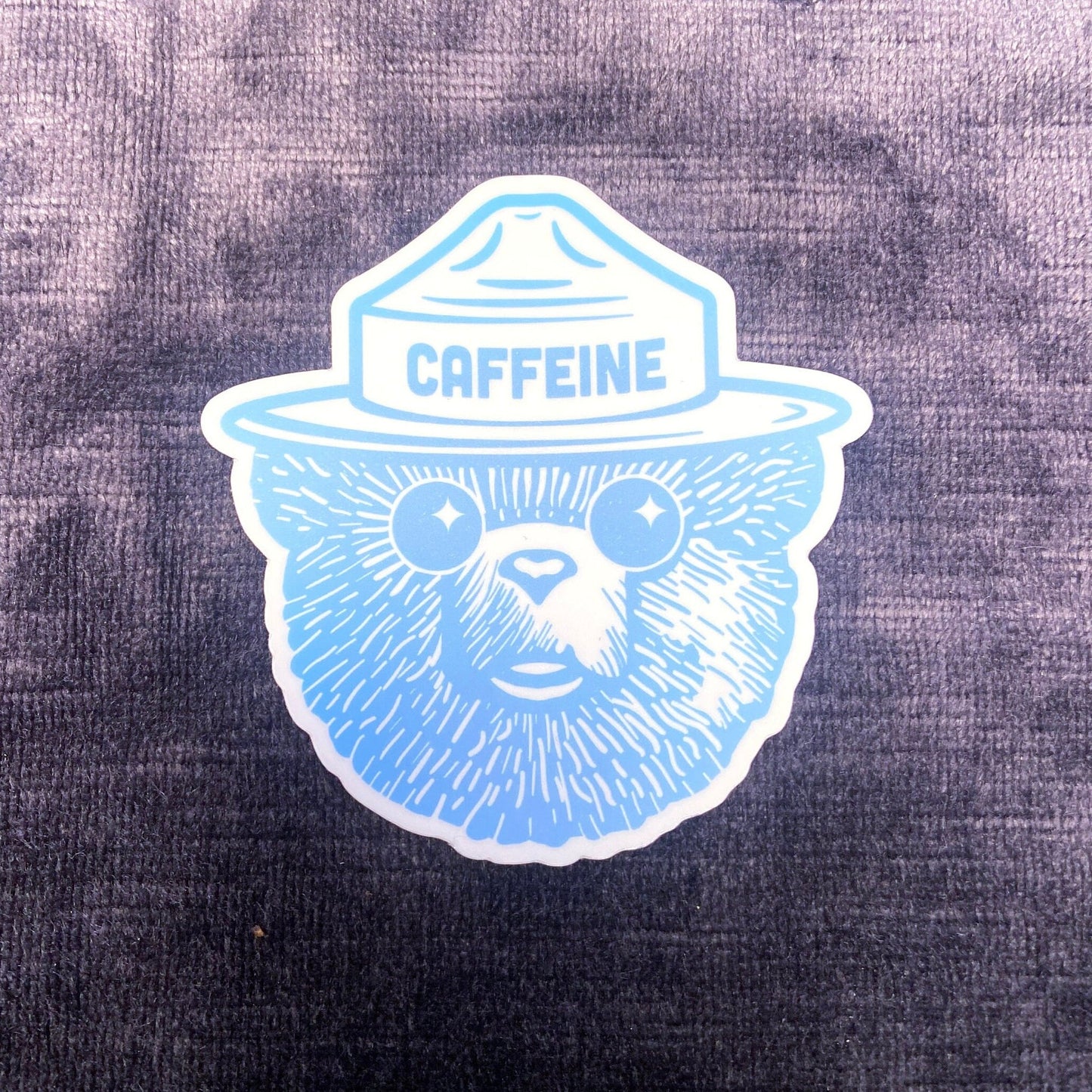 Caffeine Bear Vinyl Sticker – Wake Up with Brewed Boldness