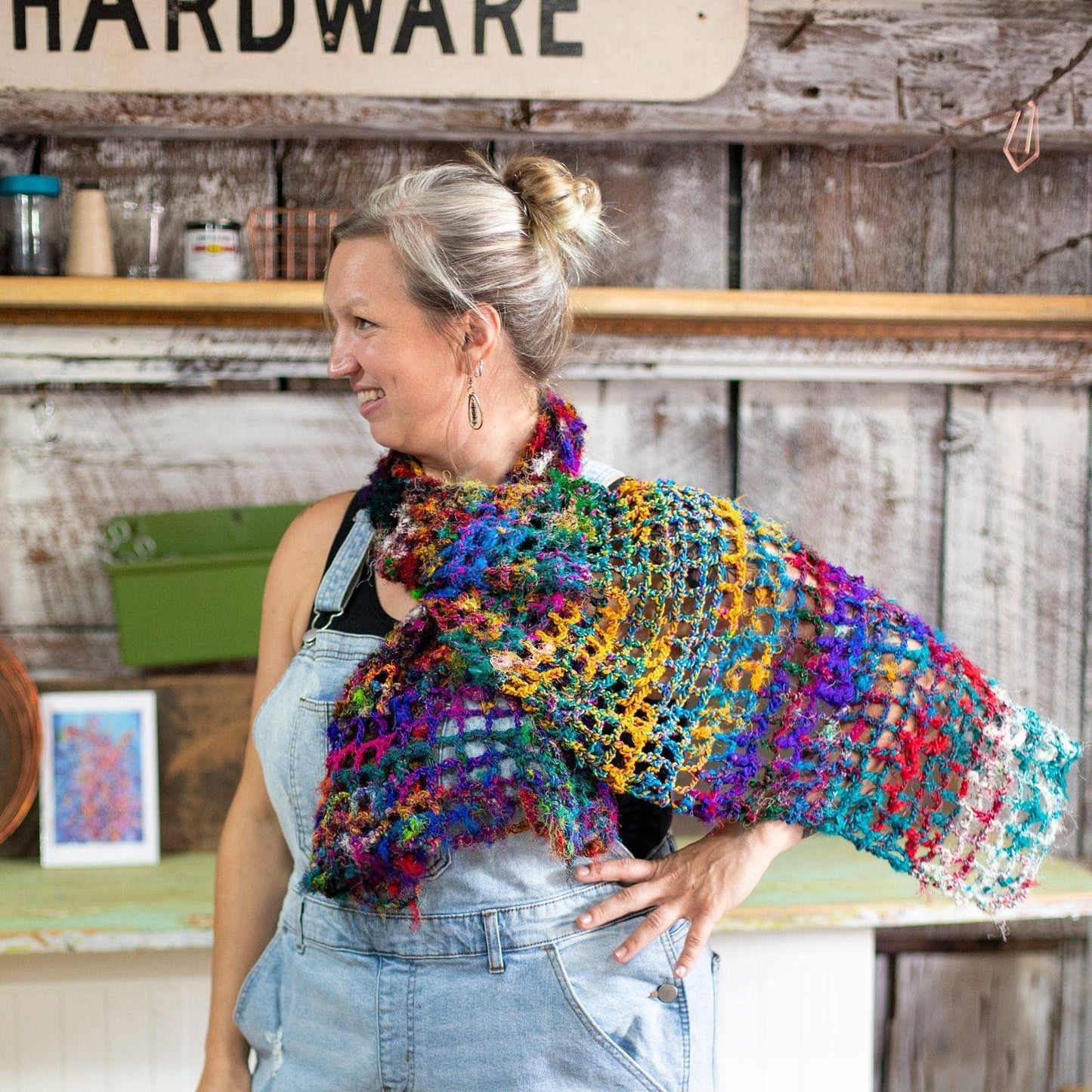 QuadraMesh Crochet Shawl Easy Pattern