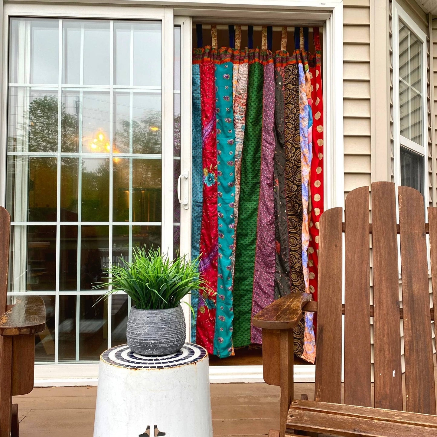 Rainbow Oasis: Recycled Sari Curtains