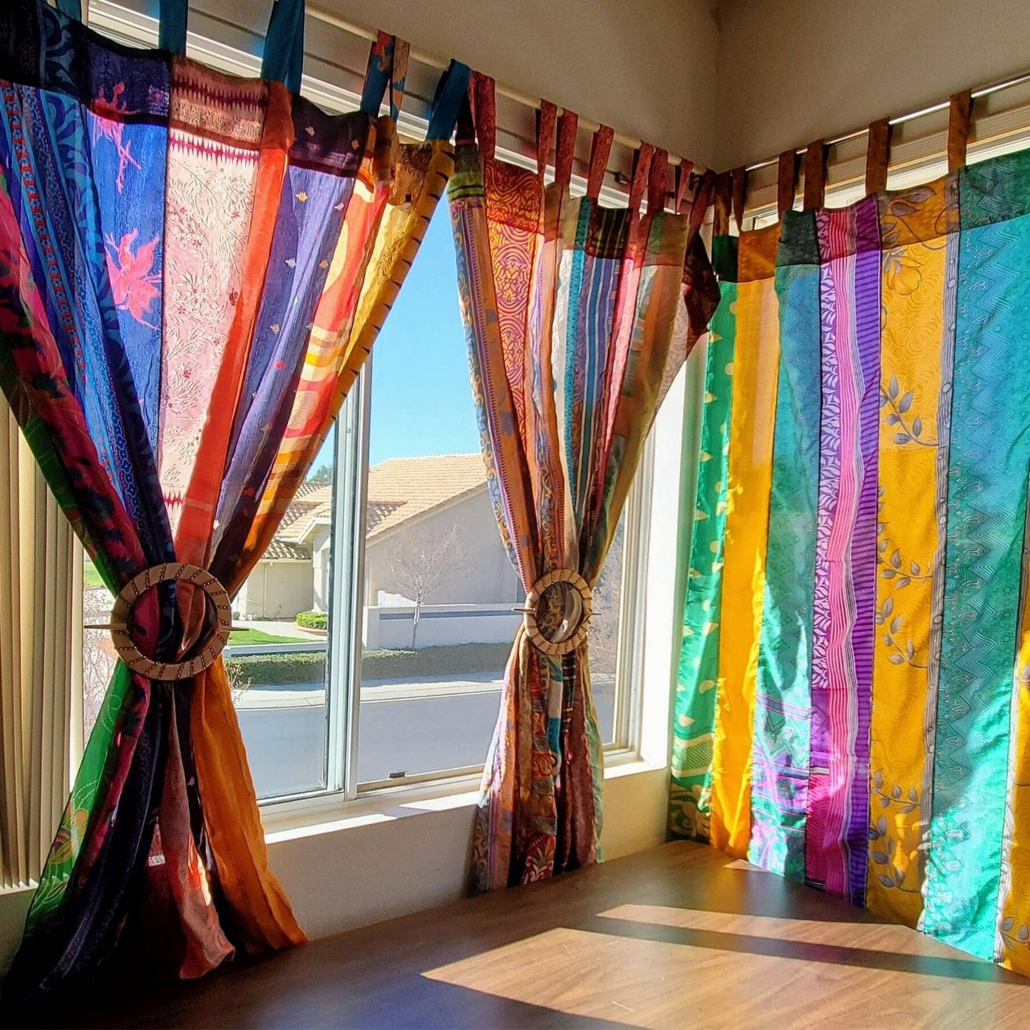 Rainbow Oasis: Recycled Sari Curtains