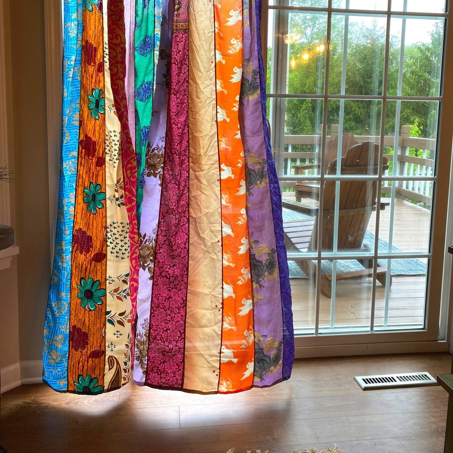 Rainbow Oasis: Recycled Sari Curtains