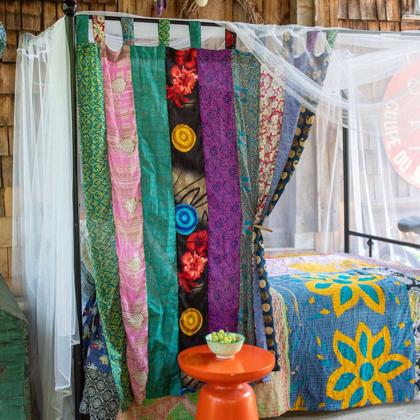 Rainbow Oasis: Recycled Sari Curtains