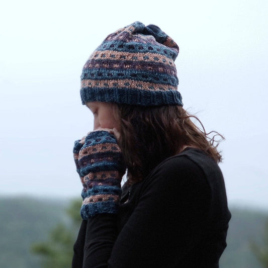 Stripe-A-Dots Hat and Gloves Knitting Kit