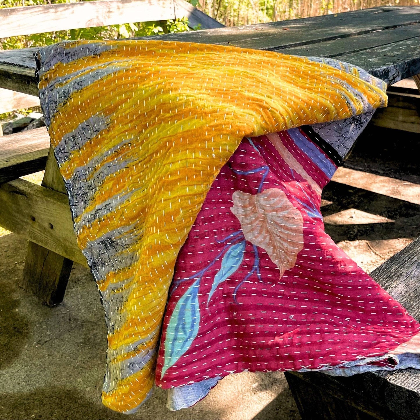 Vintage Kantha Quilted Blankets