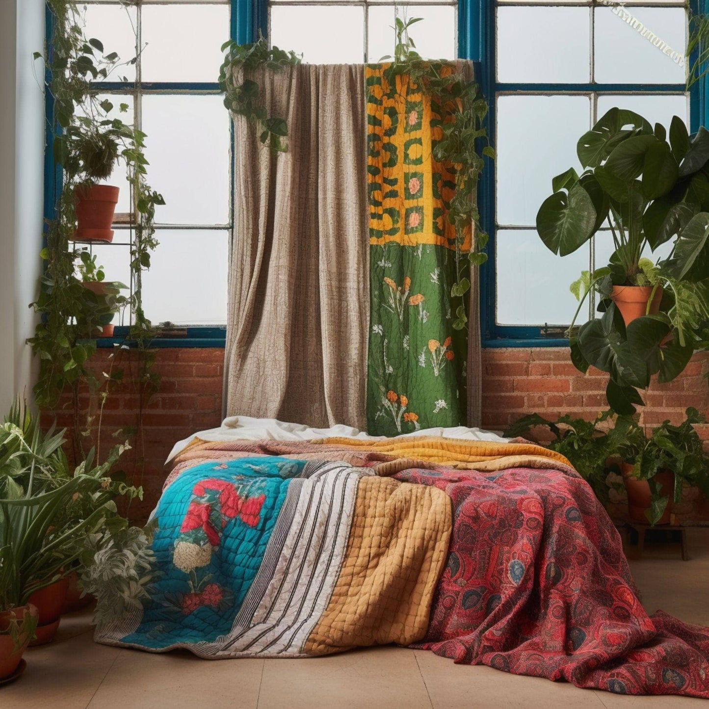 Vintage Kantha Quilted Blankets