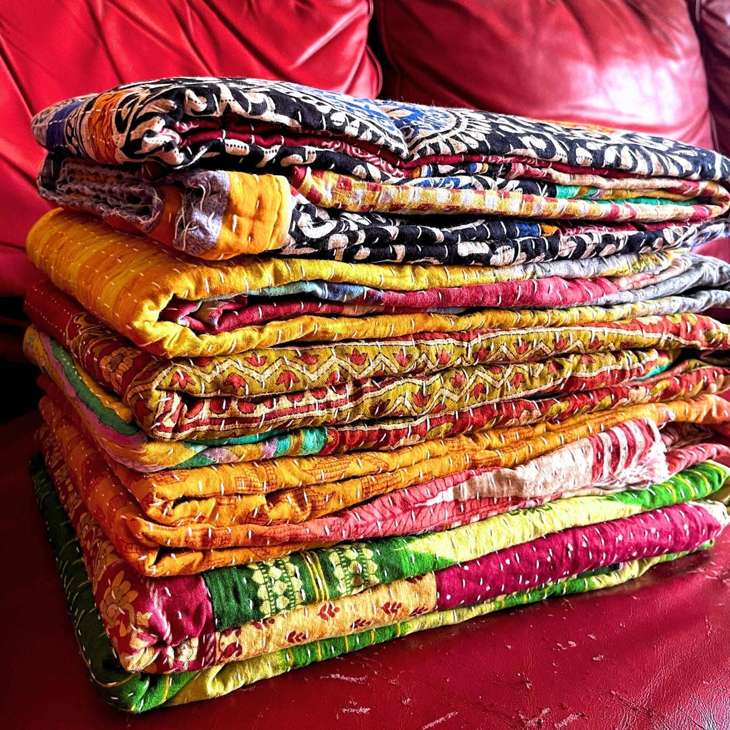 Vintage Kantha Quilted Blankets