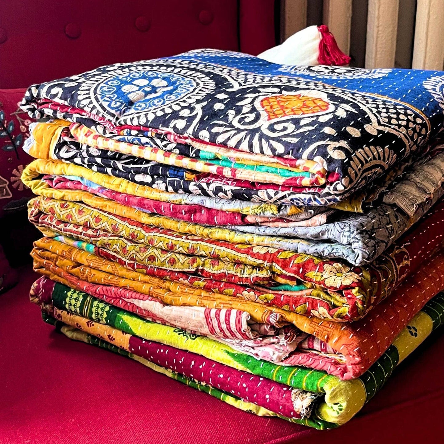 Vintage Kantha Quilted Blankets