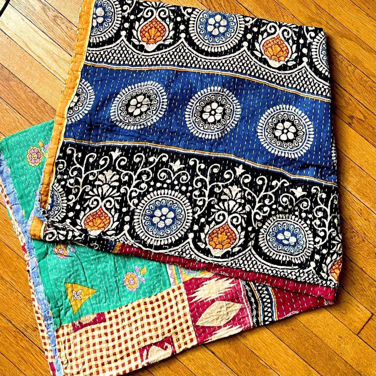 Vintage Kantha Quilted Blankets