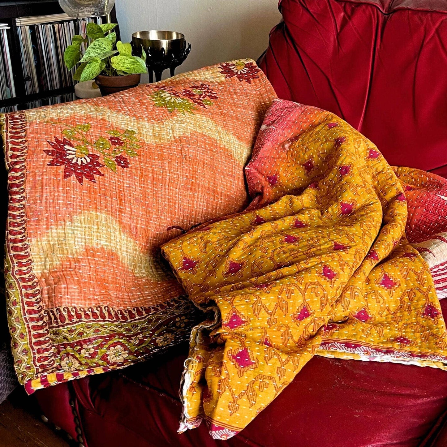 Vintage Kantha Quilted Blankets